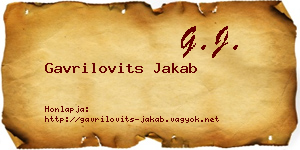 Gavrilovits Jakab névjegykártya
